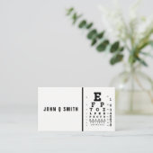 Simplistic Black White Modern Optician Visitekaartje (Staand voorkant)