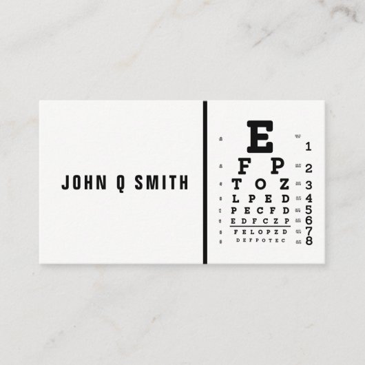 Simplistic Black White Modern Optician Visitekaartje (Voorkant)