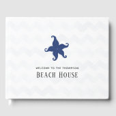 Simplistic Blue en White Beach House Gastenboek (Voorkant)