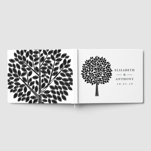 Simplistic Boom Illustratie Bruiloft Gastenboek (Volledig)