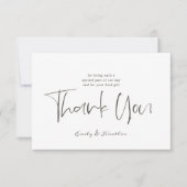 Simplistic bruiloft dank u stijlvolle script foto bedankkaart (Voorkant)