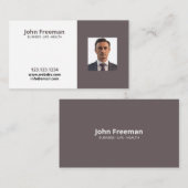 Simplistic Bruin en Wit de Agent van de Fotoverzek Visitekaartje (Voorkant / Achterkant)