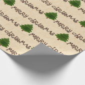 Simplistic Country Merry Kerstpine Trees Wra Cadeaupapier (Hoek)