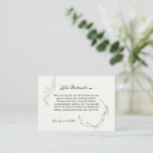 Simplistic Delicate Black Leaves Wedding Details Informatiekaartje (Staand voorkant)
