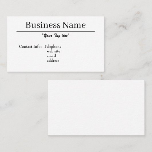 Simplistic design visitekaartje (Voorkant / Achterkant)