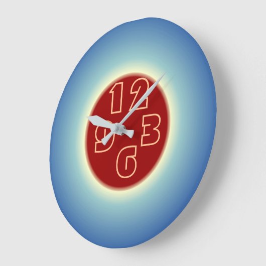 Simplistic Eye Catching Blue Red Wall Clock Grote Klok (Hoek)