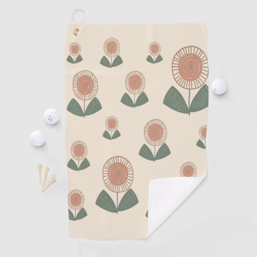 Simplistic Flower Pattern Golfhanddoek (Insitu)