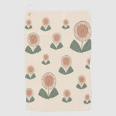 Simplistic Flower Pattern Golfhanddoek (Voorkant)