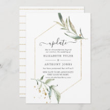 Simplistic Greenery Geometric Wedding Update