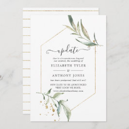 Simplistic Greenery Geometric Wedding Update Kaart