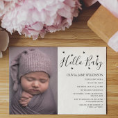 Simplistic Hallo Baby | Sip en See Party Kaart