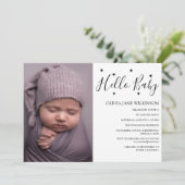Simplistic Hallo Baby | Sip en See Party Kaart (Staand voorkant)