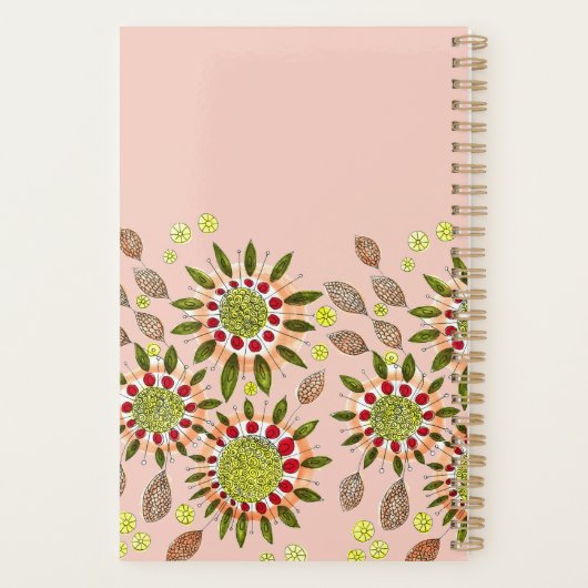 Simplistic Hand-getrokken Bloemen Dankbaarheids Ti Planner (Achterkant)