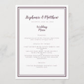 Simplistic huwelijksmenu Moderne Paarse ingelijste Menu (Voorkant)