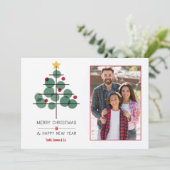 Simplistic kerstfotokaart feestdagenkaart (Staand voorkant)