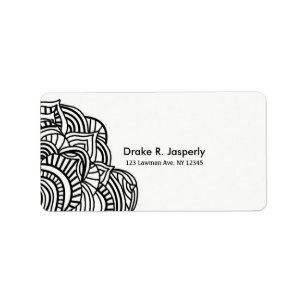 Simplistic Minimalist Black and White Medallion Etiket