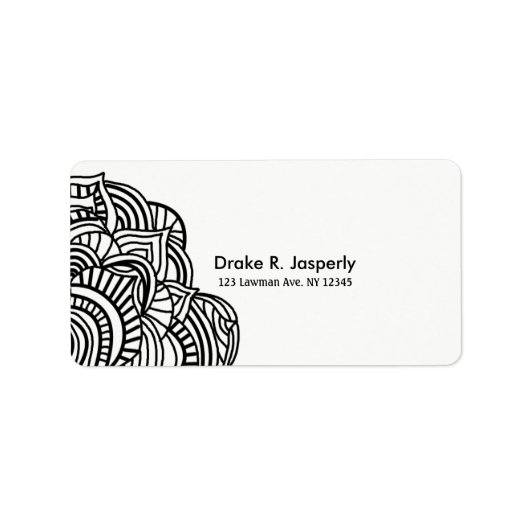 Simplistic Minimalist Black and White Medallion Etiket (Voorkant)