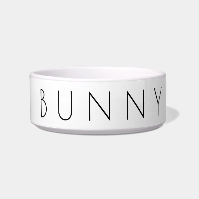 Simplistic minimalist Bunny Food Feeding Bowl Voerbakje (Voorkant)