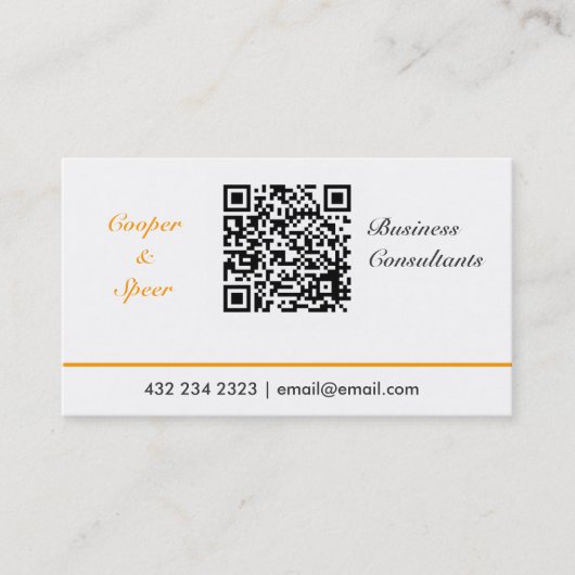 Simplistic Minimalist QR-code neutraal Visitekaartje (Voorkant)