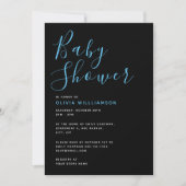 Simplistic Modern Black & Blue Baby shower Kaart (Voorkant)