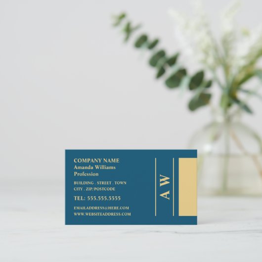 Simplistic Monogram, minimalistisch Visitekaartje (Staand voorkant)