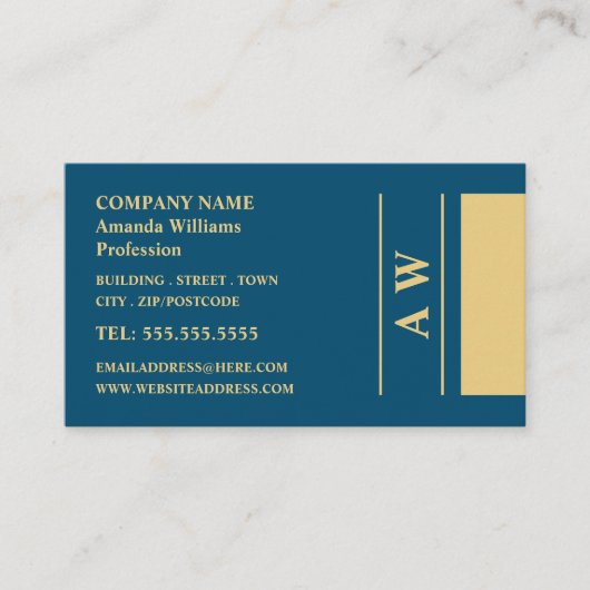 Simplistic Monogram, minimalistisch Visitekaartje (Voorkant)