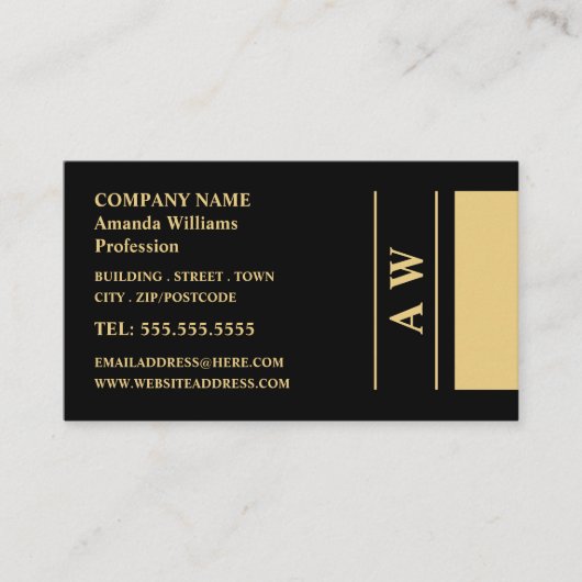 Simplistic Monogram, minimalistisch Visitekaartje (Voorkant)