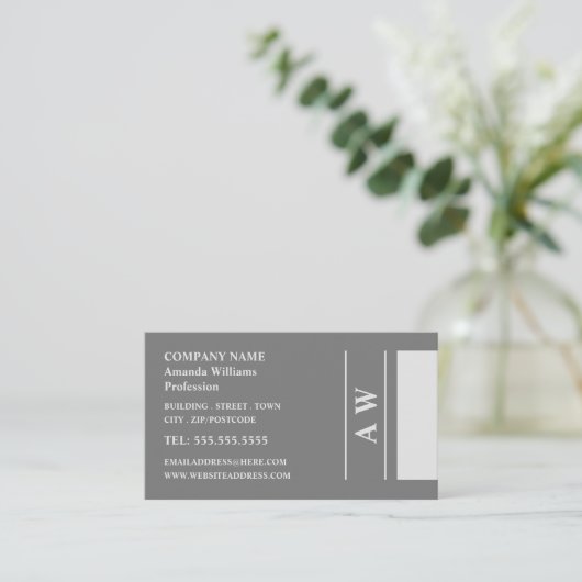 Simplistic Monogram, minimalistisch Visitekaartje (Staand voorkant)