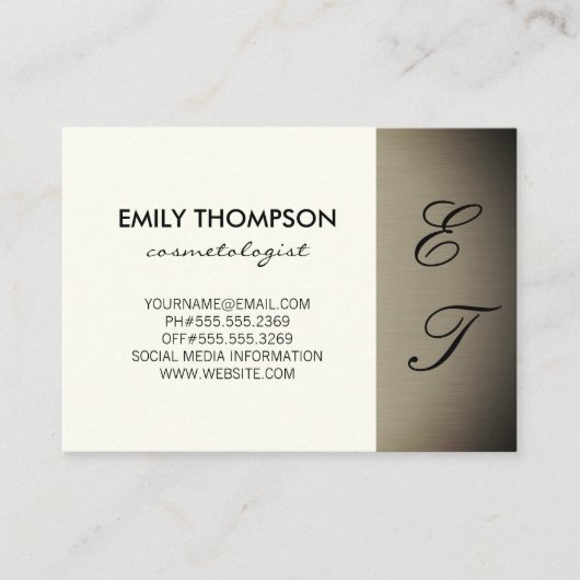 Simplistic Monogram (van geel) Benoeming Afsprakenkaartje (Voorkant)