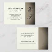 Simplistic Monogram (van geel) Benoeming Afsprakenkaartje (Voorkant / Achterkant)