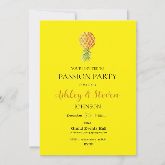 Simplistic Passion Party-uitnodiging Kaart (Voorkant)