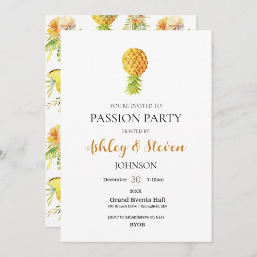Simplistic Passion Party-uitnodiging Kaart (Voorkant / Achterkant)