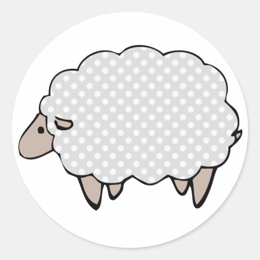 Simplistic Polkadot Grey Sheep Sticker (Voorkant)