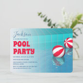 Simplistic Pool Party Birthday Kaart (Staand voorkant)