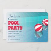 Simplistic Pool Party Birthday Kaart (Voorkant)