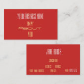 Simplistic Red Gold Professional-Visitekaartjes Visitekaartje (Voorkant / Achterkant)