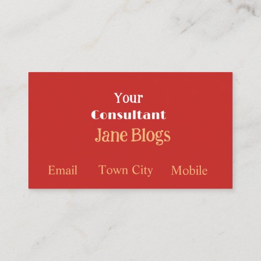 Simplistic Red Gold RealEstate Visitekaartjes (Achterkant)