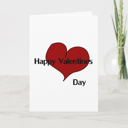 Simplistic Red Heart Message >Valentijnsdag Kaart (Voorkant)