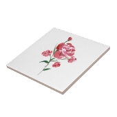 Simplistic Red Rose Waterverf Tegeltje (Zijkant)
