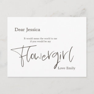 Simplistic stijlvolle aanvraag voor Flowergirl met Briefkaart