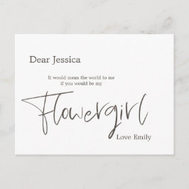 Simplistic stijlvolle aanvraag voor Flowergirl met Briefkaart