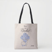 Simplistic Waterverf Flowers Hier voor de Bride Tote Bag (Voorkant)