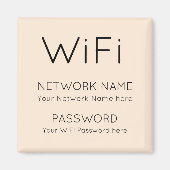 Simplistic WiFi Details-netwerkwachtwoord Cream Magneet (Voorkant)