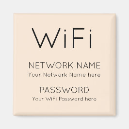 Simplistic WiFi Details-netwerkwachtwoord Cream Magneet