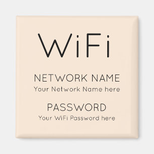Simplistic WiFi Details-netwerkwachtwoord Cream Magneet