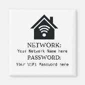 Simplistic WiFi-details netwerkwachtwoord Magneet (Voorkant)