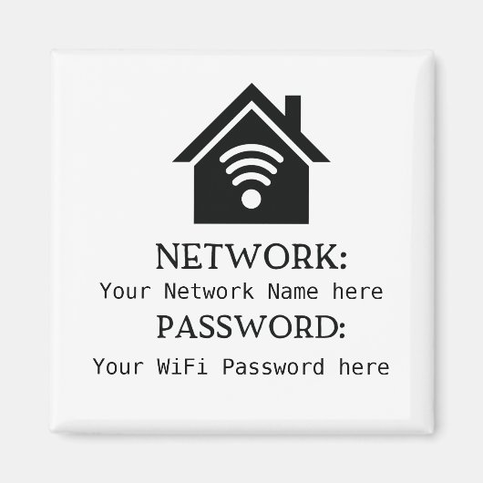 Simplistic WiFi-details netwerkwachtwoord Magneet (Voorkant)