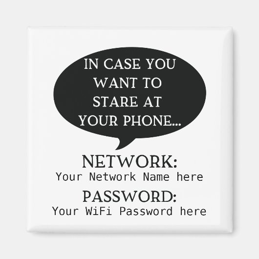 Simplistic WiFi-details netwerkwachtwoord Magneet (Voorkant)