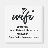 Simplistic WiFi-details netwerkwachtwoord Magneet (Voorkant)