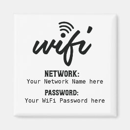 Simplistic WiFi-details netwerkwachtwoord Magneet